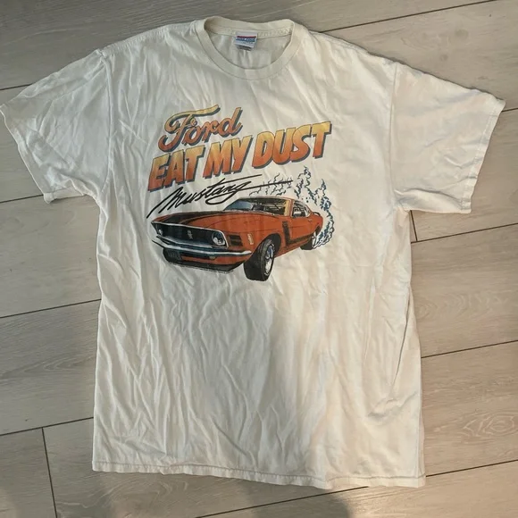 Junk food 1990s Ford Mustang white tee - Picture 1 of 3